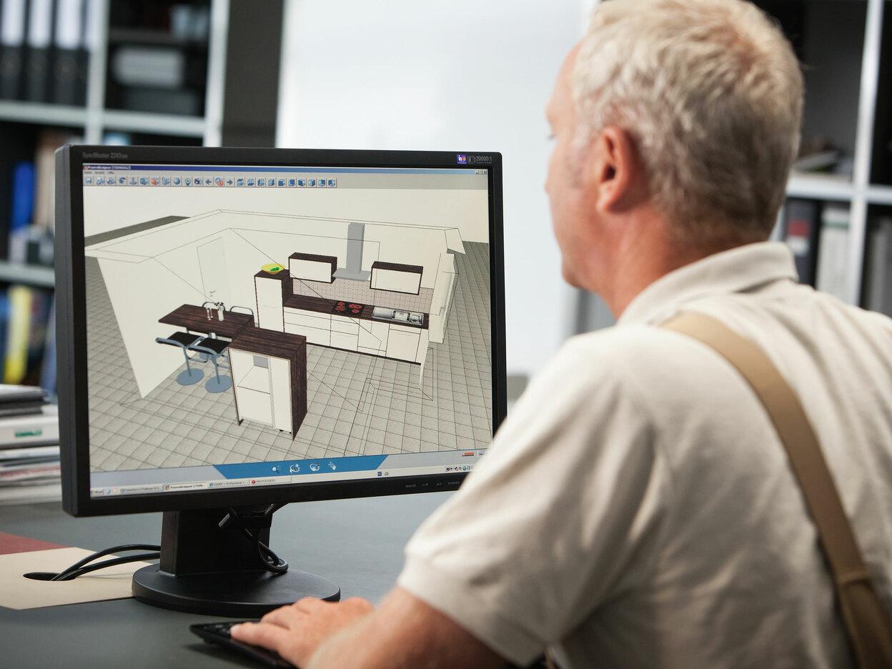 Planungsdarstellung am Computer durch #Branche1# Planungsdarstellung einer Küche in 3D am Computer durch #Branche1#