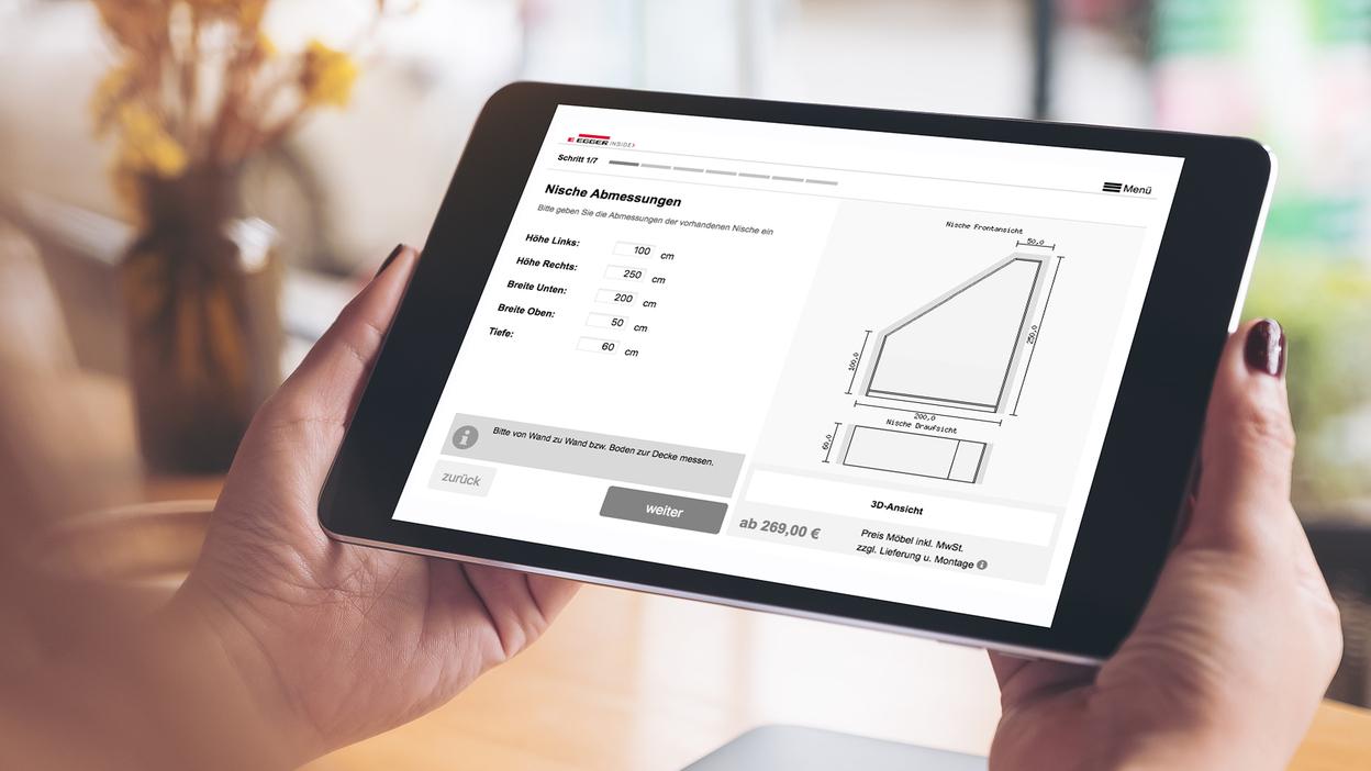 Möbel individuell online planen - Möbelplaner #Branche1# Möbelplaner auf dem IPad - Individuelle Maße